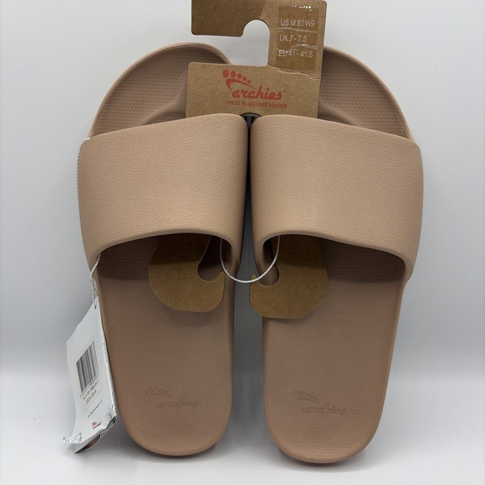 Archies Arch Support Thong Flip Flops NWT Unisex M 8 W 9 Tan Beige Color